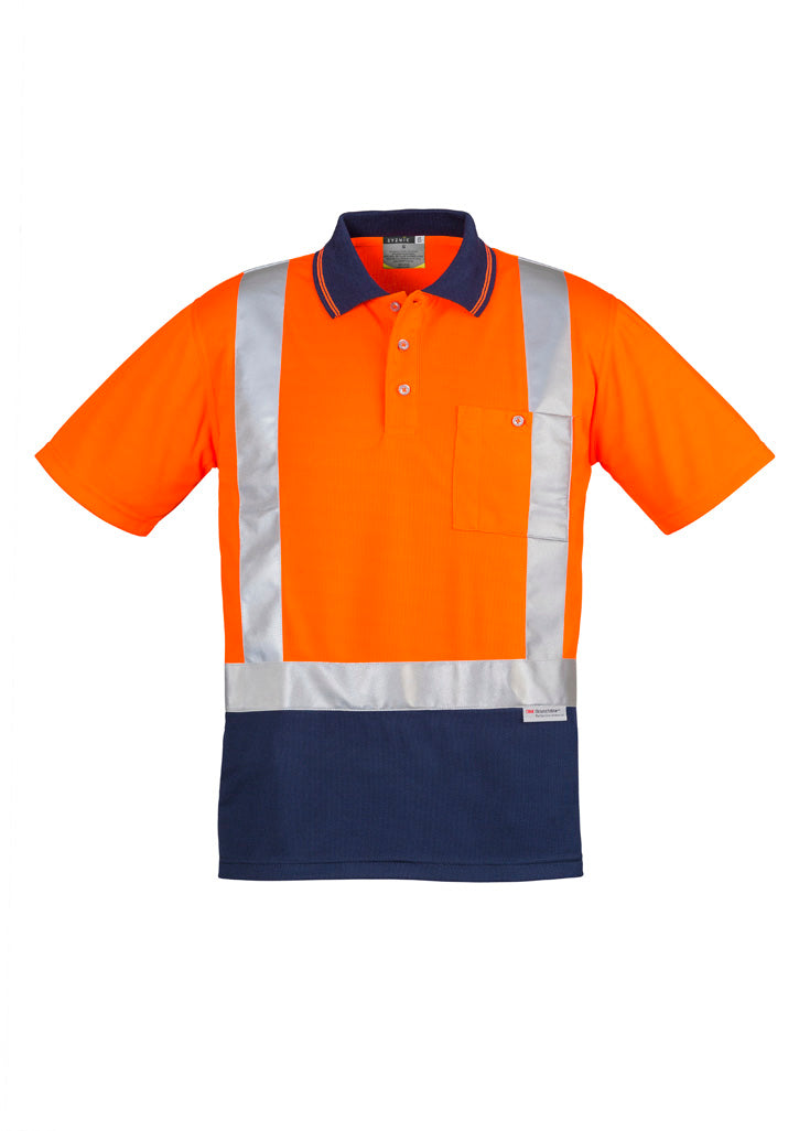 Syzmik Mens Hi Vis Spliced Short Sleeve Polo - Shoulder Taped