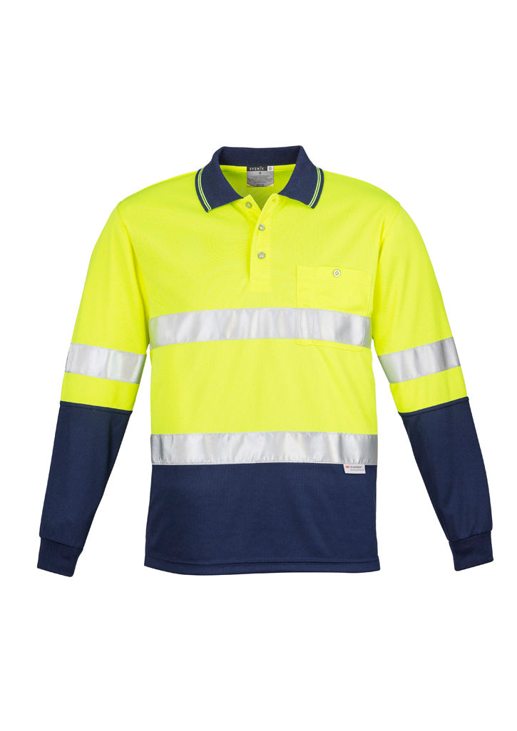 Syzmik Mens Hi Vis Spliced Long Sleeve Polo - Hoop Taped