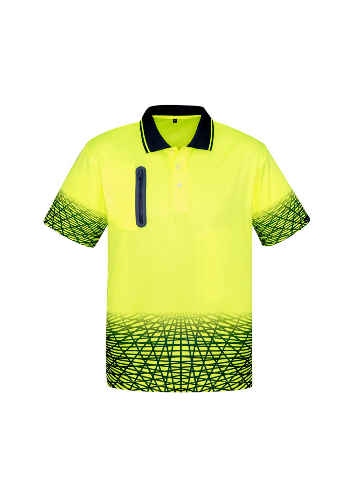Syzmik Mens Hi Vis Tracks Short Sleeve Polo
