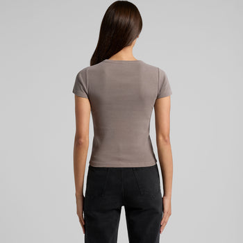 Wo's Faded Organic Rib Tee 4036