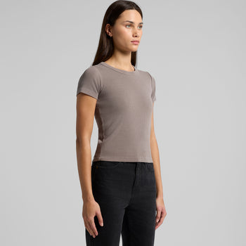 Wo's Faded Organic Rib Tee 4036