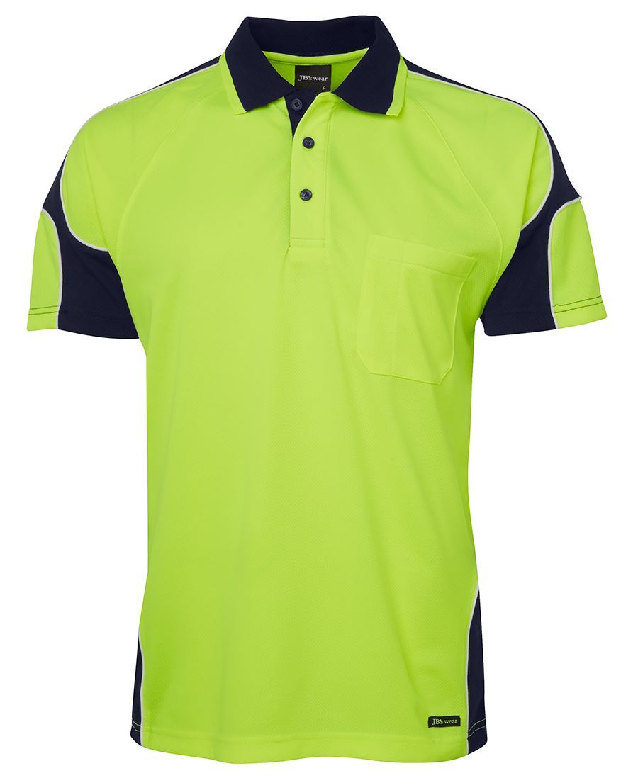 JB's Adults (6AP4S) Hi Vis S/S Arm Panel Polo