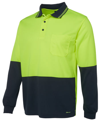 JB'S HI VIS L/S TRADITIONAL POLO 6HVPL