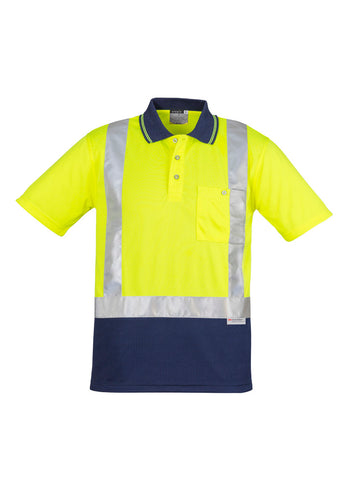 Syzmik Mens Hi Vis Spliced Short Sleeve Polo - Shoulder Taped