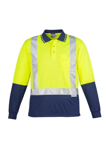Syzmik Mens Hi Vis Spliced Long Sleeve Polo - Shoulder Taped