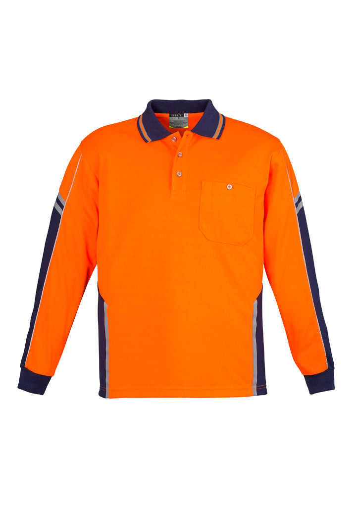 Syzmik Mens Hi Vis Squad Long Sleeve Polo