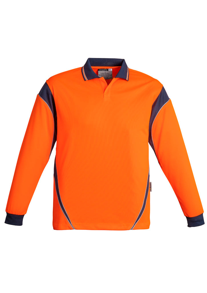Syzmik Mens Hi Vis Aztec Long Sleeve Polo