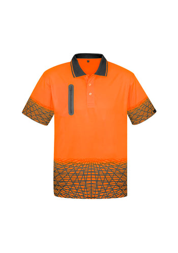 Syzmik Mens Hi Vis Tracks Short Sleeve Polo