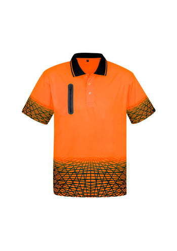 Syzmik Mens Hi Vis Tracks Short Sleeve Polo