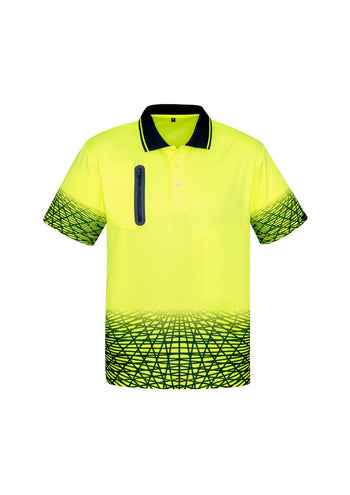 Syzmik Mens Hi Vis Tracks Short Sleeve Polo