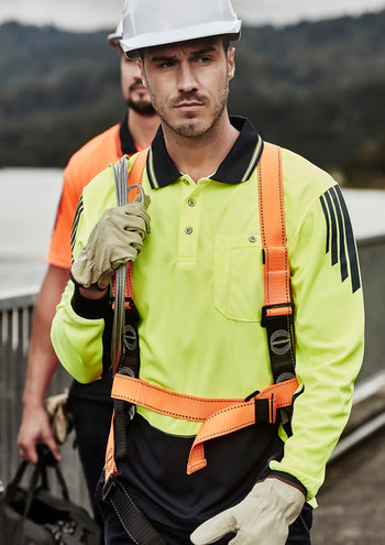 Syzmik Mens Hi Vis Flux Long Sleeve Polo