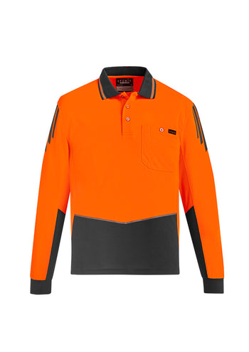 Syzmik Mens Hi Vis Flux Long Sleeve Polo