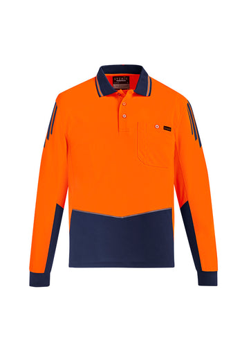 Syzmik Mens Hi Vis Flux Long Sleeve Polo