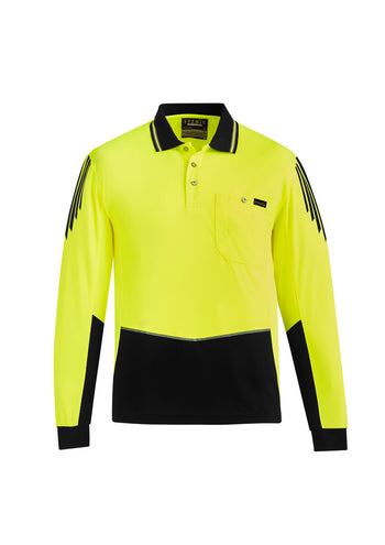 Syzmik Mens Hi Vis Flux Long Sleeve Polo