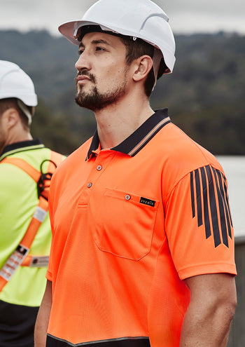 Syzmik Mens Hi Vis Flux Short Sleeve Polo