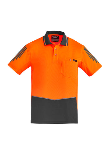Syzmik Mens Hi Vis Flux Short Sleeve Polo