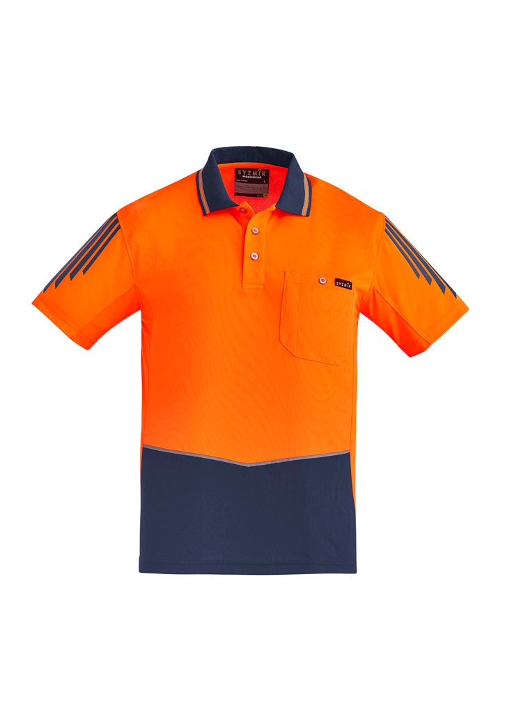 Syzmik Mens Hi Vis Flux Short Sleeve Polo