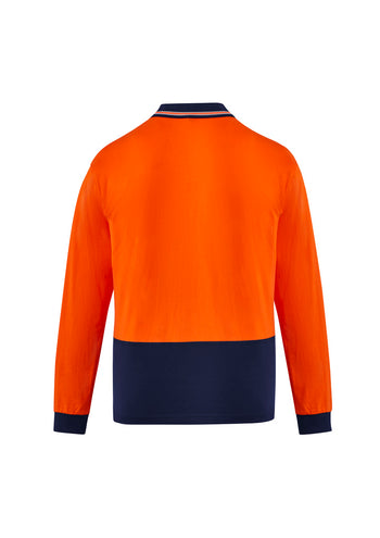 Syzmik Mens Hi Vis Cotton Long Sleeve Polo
