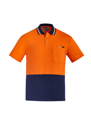 Syzmik Mens Hi Vis Cotton Short Sleeve Polo