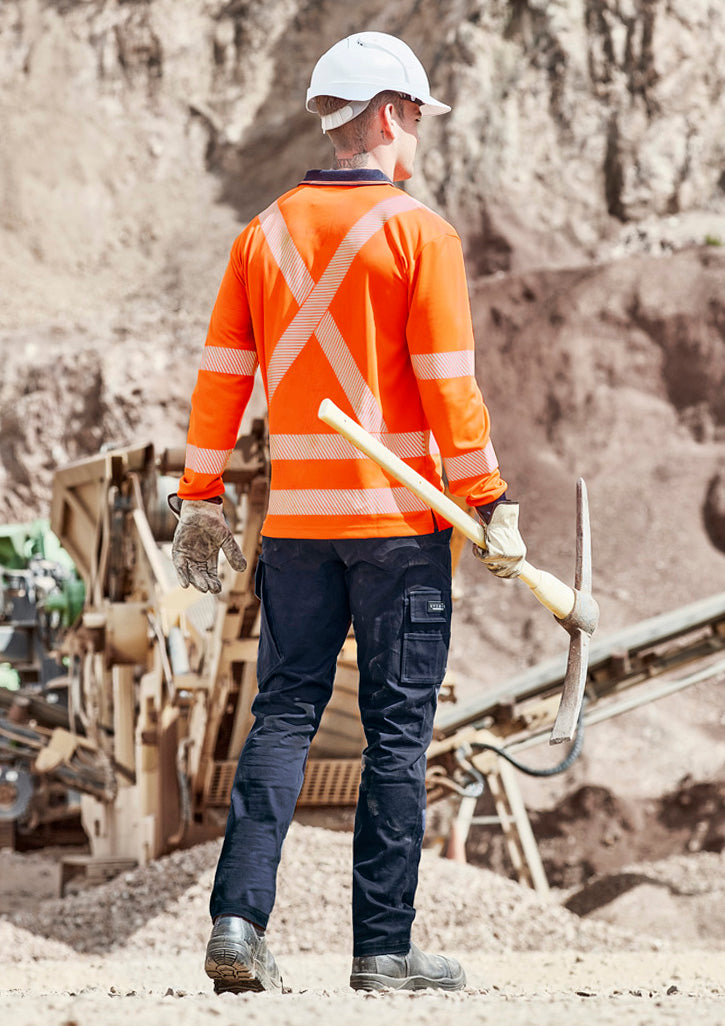 Syzmik Unisex Hi Vis X Back NSW Rail Long Sleeve Polo