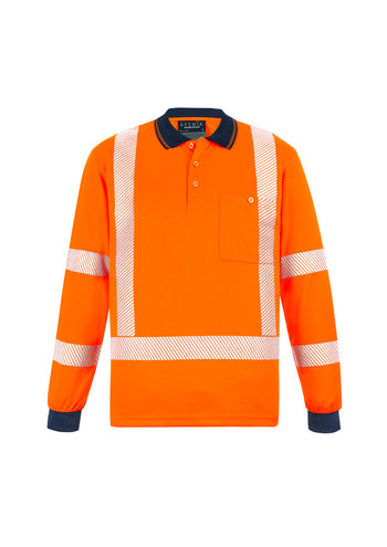 Syzmik Unisex Hi Vis X Back NSW Rail Long Sleeve Polo