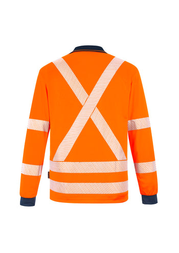 Syzmik Unisex Hi Vis X Back NSW Rail Long Sleeve Polo